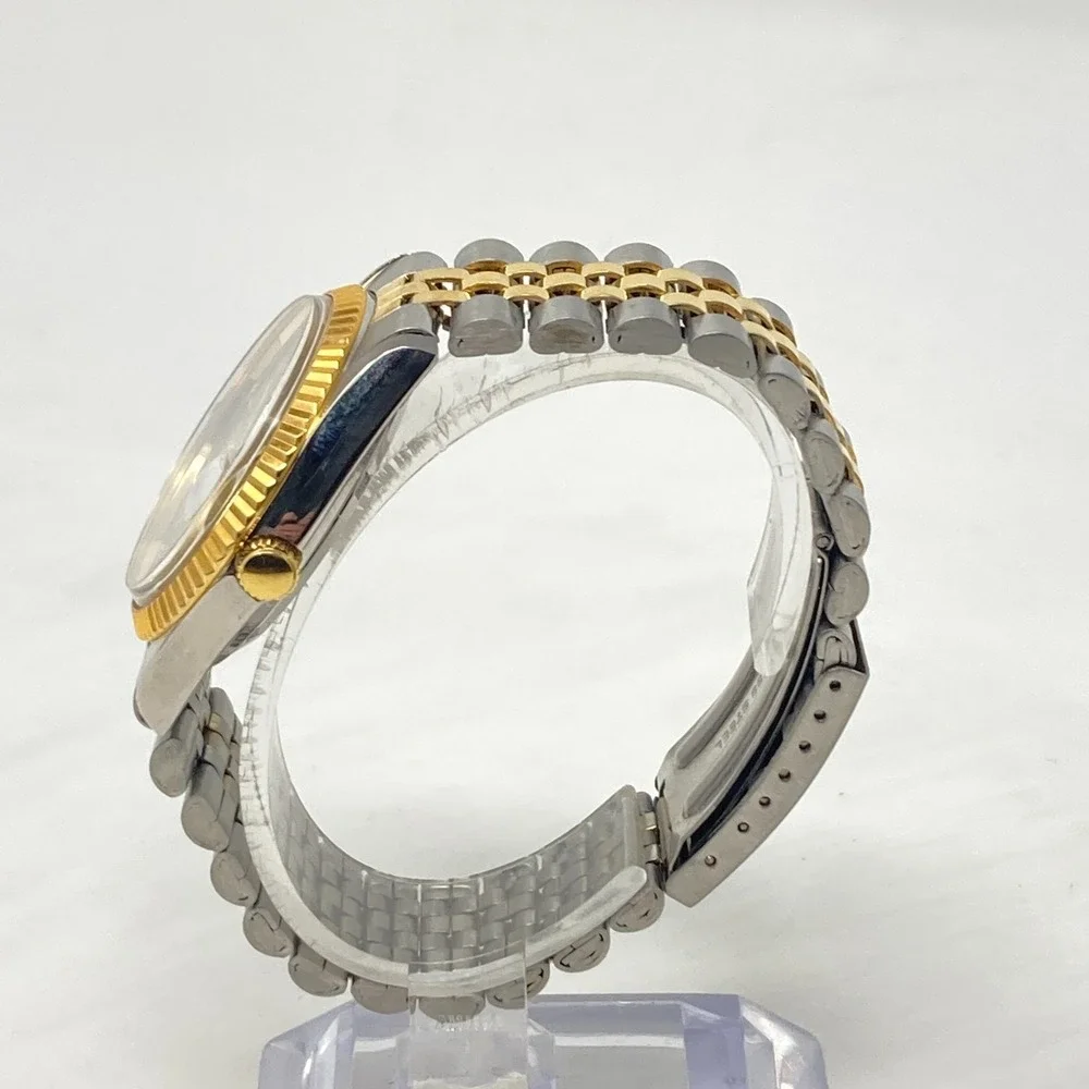 Pillsbury Watch Men 35mm Silver Gold Two Tone Date Bubble Round New Battery 7